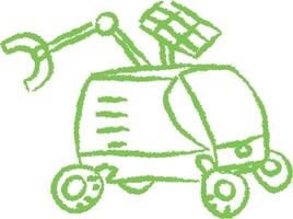Crayon Style Robotic Space Vehicle vector