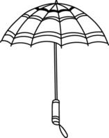 Doodle Umbrella with Spider Web Pattern vector