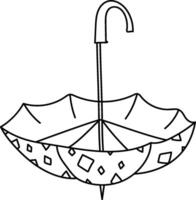 Geometric Patterned Umbrella Drawing vector