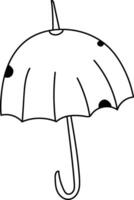 Doodle Umbrella with Polka Dots vector