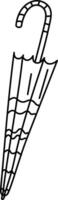 Doodle Umbrella with Curved Handle vector