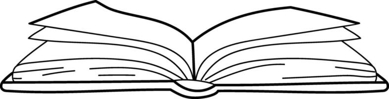 Opened Book Line Drawing Element vector