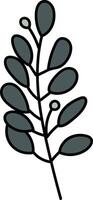 Leafy Branch with Round Leaves vector
