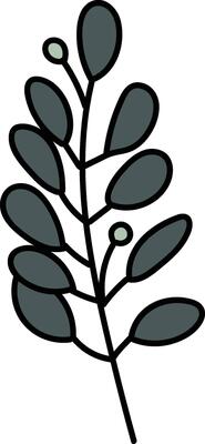 Leafy Branch with Round Leaves