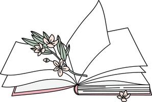 Open Book with Flowers vector
