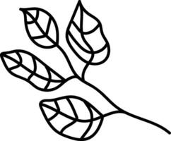 Abstract Leaf Line Drawing Element vector