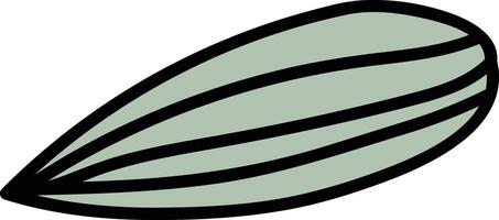 Sunflower Seed with Bold Outline vector
