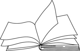 Open Book with Turning Pages Sketch vector