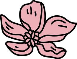 Flower with Bold Outlines vector