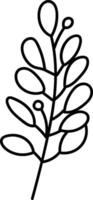 Leafy Branch Line Drawing vector