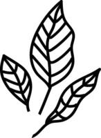 Outlined Leaf Trio vector