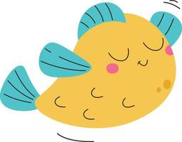 Sleepy Fish with Fins vector