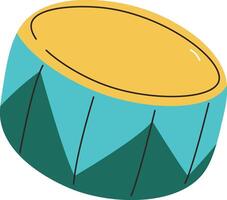 Cartoon Drum with Geometric Patterns vector