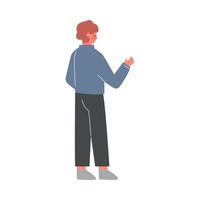 Back View of Businessman Talking and Gesturing, Working Process or Business Meeting Illustration on White Background vector