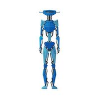 Robot Android Cybernetic Organism, Cybernetic Artificial Intelligence Machine, Future Robotic Technology Illustration on White Background vector