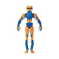 Robot Cybernetic Organism, Artificial Intelligence, Future Robotic Technology Illustration on White Background. vector