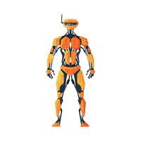 Modern Robot, Android Future Robotic Technology, Cybernetic Artificial Intelligence Machine Illustration on White Background vector
