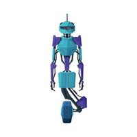 Modern Robot on Wheel, Robotic Technology, Cybernetic Artificial Intelligence Machine Illustration on White Background vector