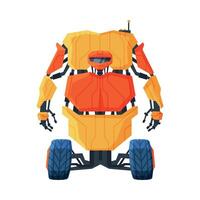 Modern Robot on Wheels, Robotic Technology, Artificial Intelligence, Automation Concept Illustration on White Background vector