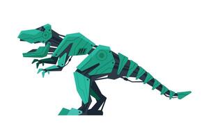 Dinosaur Prehistoric Animal Robot, Artificial Intelligence Robotic Animal Illustration on White Background vector