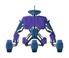 Robot on Wheels, Robotic Technology, Artificial Intelligence, Automation Concept Illustration on White Background vector