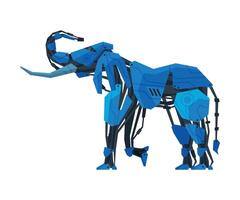 Elephant Animal Robot, Artificial Intelligence Robotic Animal Illustration on White Background vector