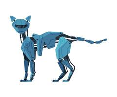 Cat Pet Animal Robot, Artificial Intelligence Robotic Creature Illustration on White Background vector
