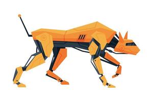 Dog Pet Animal Robot, Artificial Intelligence Robotic Creature Illustration on White Background vector