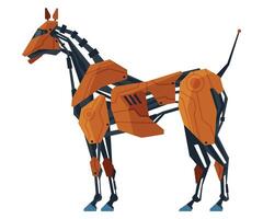 Horse Animal Robot, Artificial Intelligence Robotic Animal Illustration on White Background vector