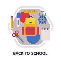 School Subject Icon, Education and Science Discipline with Related Elements Flat Style Illustration Isolated on White Background vector