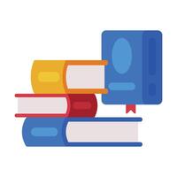Stack of Books, Reading and Education, Back to School Concept Flat Style Illustration on White Background vector