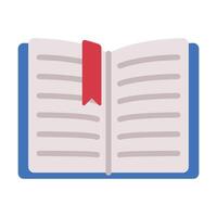 Open Book with Bookmark Flat Style Illustration I on White Background vector