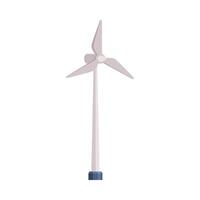 Wind Turbine, Alternative Energy Resource Cartoon Illustration on White Background vector