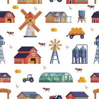 Farm Related Items Seamless Pattern, Country Objects Endless Repeating Print for Fabric, Wrapping Paper, Background Design Illustration vector