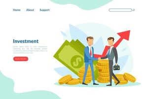 Business Investment Landing Page Template, Financial Consultation Service, Business Analysis and Management Homepage, Website, Mobile App Design Illustration vector