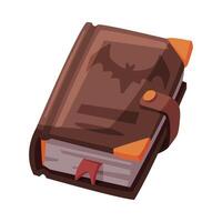 Ancient Magic Book, Witchcraft Attribute, Happy Halloween Object Cartoon Style Illustration Isolated on White Background vector