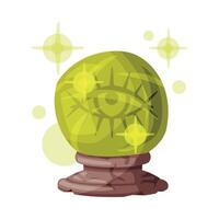 Fortune Telling Magic Crystal Ball, Witchcraft Attribute, Happy Halloween Object Cartoon Style Illustration on White Background vector