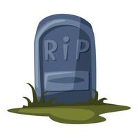 Old Gravestone, Happy Halloween Object Cartoon Style Illustration on White Background vector