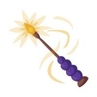 Magic Wand, Happy Halloween Object Cartoon Style Illustration on White Background vector