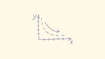 Hand-drawn pencil sketch animation of a curve with upward arrows, seamless loop with alpha channel transparency, school-style sticker design video