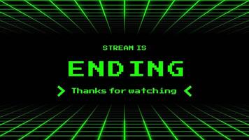 Stream is eding pixel art looping, stream overlay animation video