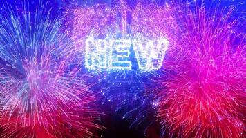 4K, firework of Happy New Year, colourful fireworks in event. video