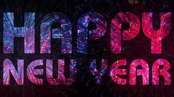 4K, firework of Happy New Year, colourful fireworks in event video