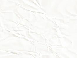 Crumpled white paper texture with natural folds and creases, ideal for backgrounds or design overlays photo
