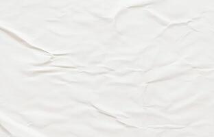 Crumpled white paper texture with soft creases, ideal for design, scrapbooking, or grunge backgrounds. photo