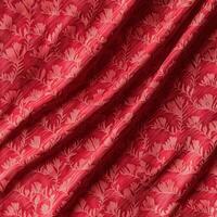 A red and white floral pattern fabric photo