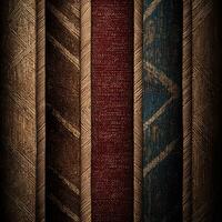 A row of books with different colors and patterns photo