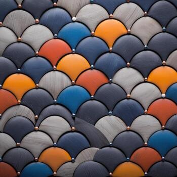 A colorful tile wall with many different colors photo