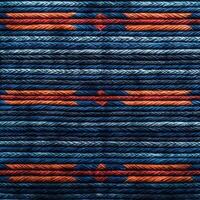 A blue and orange striped fabric background photo