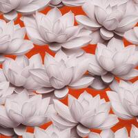 A lotus flower pattern on an orange background photo